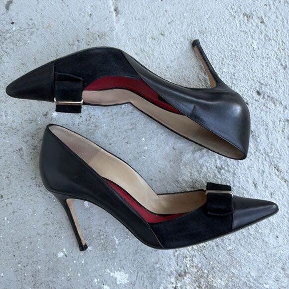 Carolina Herrera Leather n suede heels - Picture 2 of 8